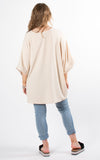 Whoopi Twisted V-Neck Top | Stone