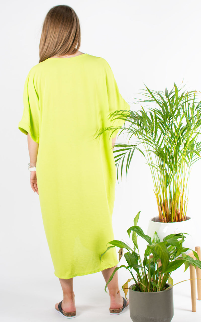 Whoopi V-neck Dress | Lime