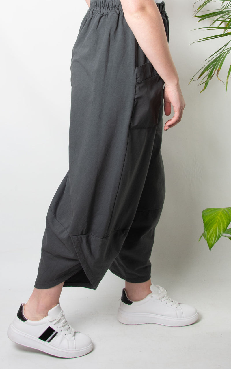 Wide Leg Sweat Pocket Trouser | Charcoal