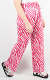 Wide Leg Zebra Trousers | Pink