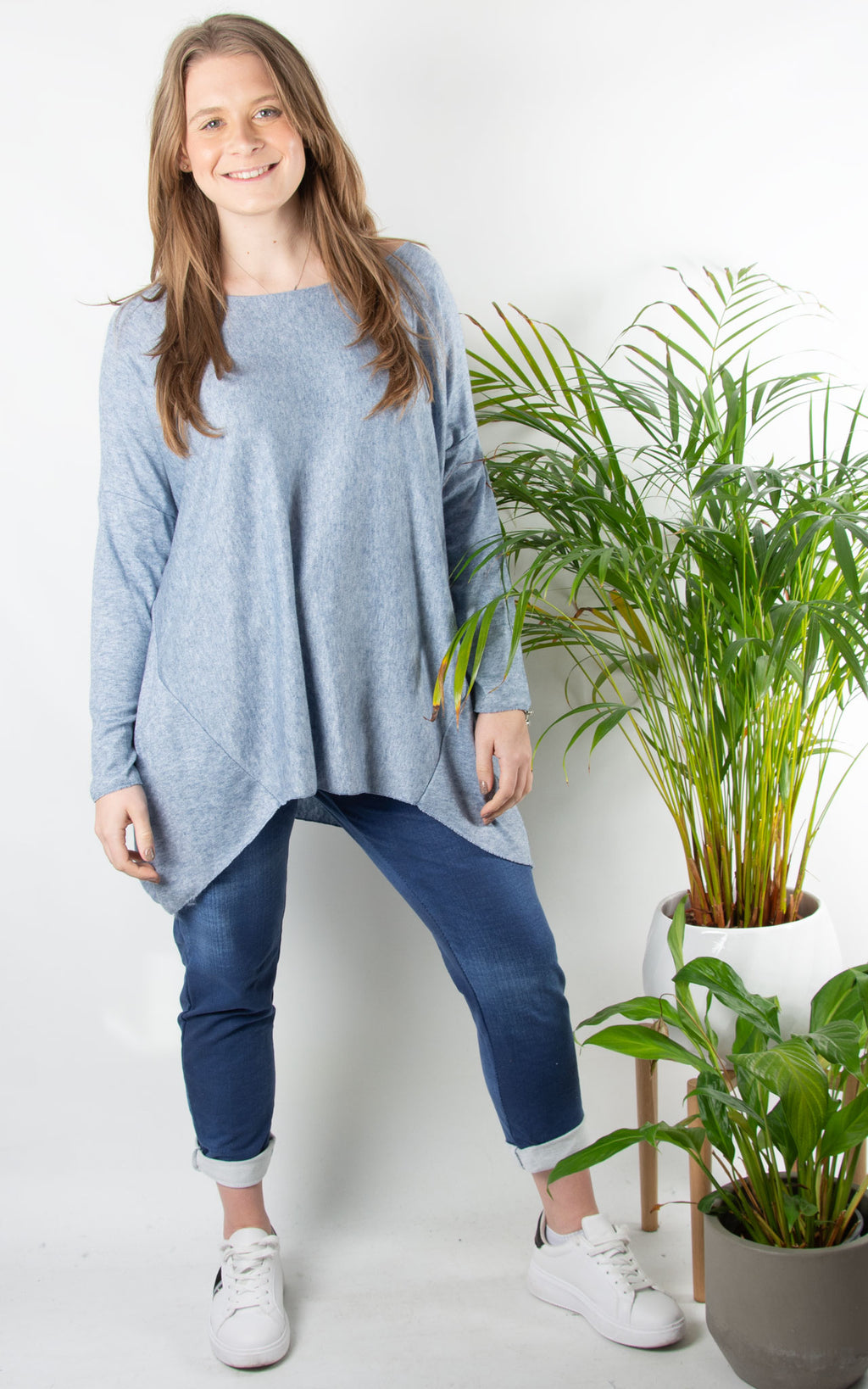 Xanthe Soft Knit Top | Denim